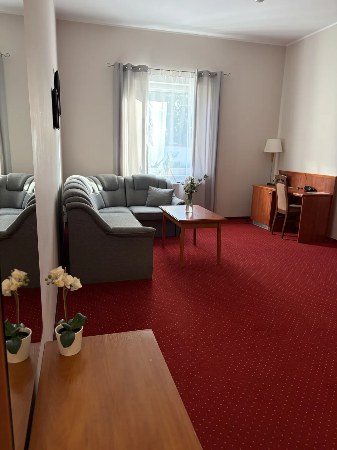 Salon apartamentu 2-osobowego w hotelu Dowhań